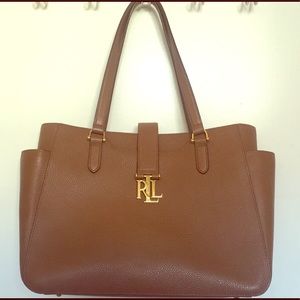 LAUREN RALPH LAUREN LEATHER TOTE